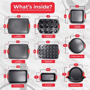 Personalizar Conjuntos De Cozimento Forno Bakeware Non-stick Aço Carbono 10PCS Bakeware Set Ferramentas de cozimento e pastelaria - Product Image 2