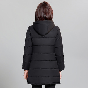 Women's Mid Length Cotton Padded Coat With Hood Detachable Slim Fit Warm Winter Workwear For Office And Banking Jobs - Product Image 4