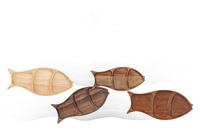 Plateau de service créatif en bois massif en forme de feuille et de poisson pour fruits secs, design moderne et simple, plateau à noix et snacks