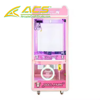 Arcade Craft Studio ACS-C-0026 Machine de jeu de grue d'arcade commerciale rose personnalisable, mini-grue à monnayeur adaptée aux enfants pour attraper les poupées