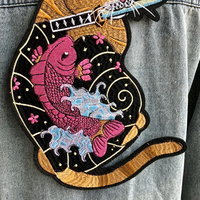 Patch en tissu brodé personnalisé avec des insectes de dessin animé colorés, à coudre sur les chapeaux et les vêtements