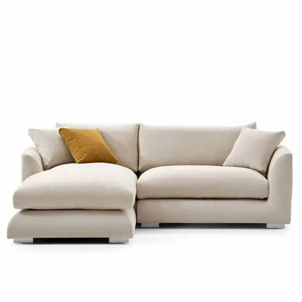 Divano moderno in stile semplice divano a forma di L piume di tessuto divano componibile fabbrica all'ingrosso mobili soggiorno