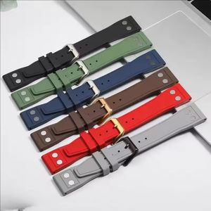 Bracelet de montre en caoutchouc fluoré respirant de luxe à dégagement rapide 20/21/22mm pour bracelet Rol-ex Sei-ko FKM <span class=keywords><strong>boucle</strong></span> ardillon en acier inoxydable - Product Image 1