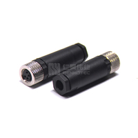 Konektor Sensor M8 Konektor Instalasi Lapangan 4Pin Female Lurus Plastik Bundar Tahan Air