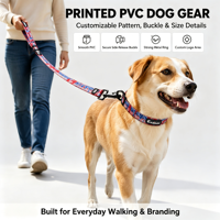 Collier de chien en nylon de mode de luxe, accessoire imperméable pour animaux de compagnie à impression intelligente avec option de logo personnalisé de décoration de ruban