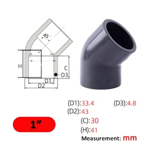 ข้อต่อท่อ UPVC 45 องศา ขนาด 1 นิ้ว มาตรฐาน ANSI SCH80 ข้อต่อท่อพีวีซีแบบข้อศอก - Product Image 2