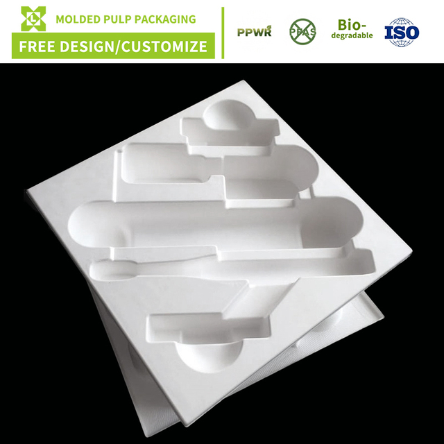 Free Design Custom Recyclable Pulp Packaging Supplier Environmentally Friendly Molded Pulp Inner Tray Pulp Insert