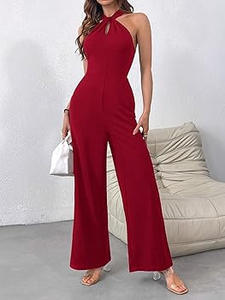 <span class=keywords><strong>Mono</strong></span> Ajustado para Mujer, Nuevo Modelo de Verano, <span class=keywords><strong>Cuello</strong></span> <span class=keywords><strong>Halter</strong></span>, Espalda Cruzada, Abertura en la Cintura, Estilo Romper, Elegante para Fiestas y Clubes - Product Image 4