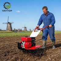 Cultivador Rotatorio Diésel Profesional de Arrastre con Rueda para Arrozales y Cuchilla Rotatoria para Agricultura en Terrenos Húmedos