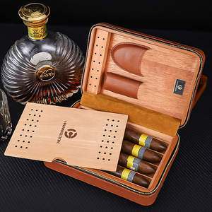 Étui à cigares en cuir à motif crocodile, étui à cigares portable de voyage, étanche, avec fermeture éclair, porte-cigares de luxe, cadeau pour homme - Product Image 5