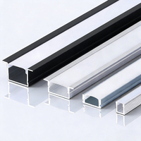 Profilé en aluminium pour bande LED encastrée personnalisée avec diffuseur blanc/noir
