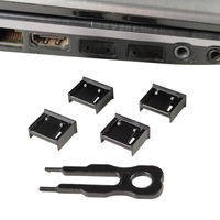 Cache-Poussière USB Type A pour Port d'Ordinateur Portable, Bouchon de Protection en Plastique avec Clé de Verrouillage de Port USB