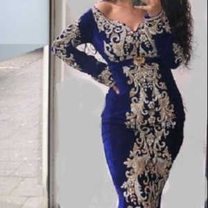 Robe de sirène caftan personnalisée Longueur de plancher avec Zardozi Travail pour les occasions de mariage/fête - Product Image 1