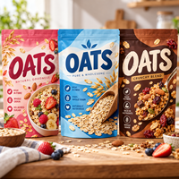 Sachet Doypack Personnalisé Imprimé pour Céréales, Refermable avec Fermeture Éclair, Qualité Alimentaire, Anti-humidité, en Plastique pour Céréales et Granola