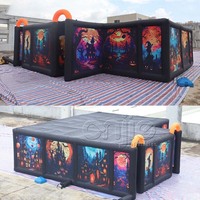 Maison hantée gonflable commerciale pour fête d'Halloween, attraction de carnaval