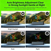 HUD Universal con GPS, Pantalla LED Panorámica para el Tablero, Alarma de Exceso de Velocidad, Medición de Velocidad por Satélite, Venta al Por Mayor