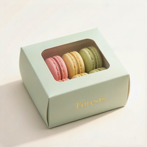 Caja de Embalaje Personalizada para Macarons, Caja de Regalo de Lujo para Postres en Tonos Pastel, para Panaderías y Confiterías, con Ventana Transparente - Product Image 1