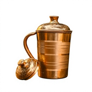 Jarra de Cobre Martillado Vintage con Asa de Latón, Ecológica, Hecha a Mano, Capacidad de 1.7L, para Bodas y Fiestas, Duradera - Product Image 4