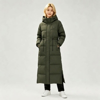 Veste d'hiver à capuche pour femmes AQTQ, fabricant de vêtements avec logo personnalisé, vêtements d'extérieur, parka extra longue pour femmes, manteau matelassé à bulles