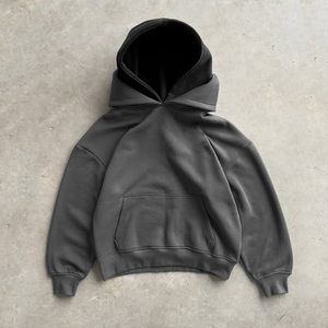 Sweat à capuche oversize épais et lourd en polaire, coupe ample, personnalisable avec logo, double capuche, style baggy - Product Image 1