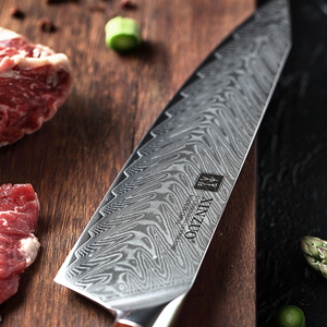 XINZUO Dao Thép Carbon Tốt Nhất Lưỡi Sắc Bén 8.5 Inch Cổ Điển Dao Đầu Bếp Nhà Bếp Bằng Thép Damascus Với Tay Cầm Gỗ Hồng Sắc Tùy Chỉnh - Product Image 4