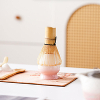 Ensemble de thé matcha en céramique 8 pièces, bol Chawan, fouet en bambou Chasen, support pour fouet, cuillère, tamis, repose-cuillère, torchon à thé, kit cadeau pour café