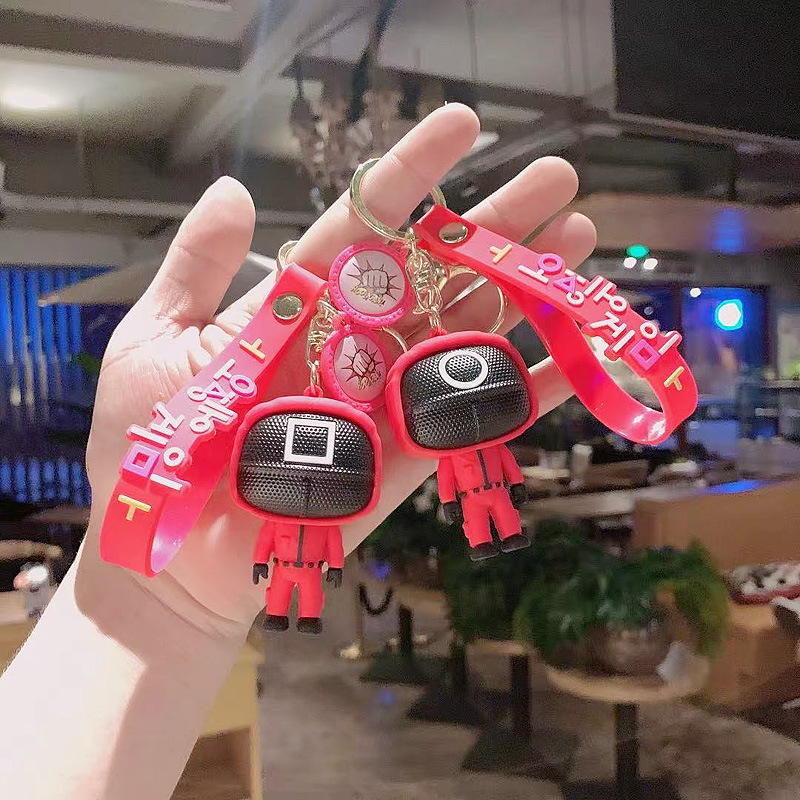 Брелок для ключей в виде сумки для косплея, игрушки-сигнализаторы для игры кальмар, брелок для ключей, костюм для игры в кальмар