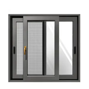 China Hersteller Hurricane Approved Windows Schwarz Aluminium Schiebefenster