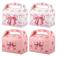 Boîte cadeau en papier rose de luxe personnalisée avec logo, boîte à poignée pour mariage, anniversaire, bonbons, emballage de friandises