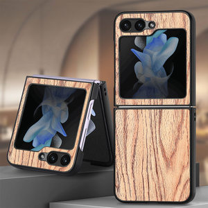 Adecuado para <span class=keywords><strong>Samsung</strong></span> Z Flip6 funda de teléfono de cuero plegable de grano de madera multifunción anticaída adecuado para <span class=keywords><strong>Samsung</strong></span> Z Flip5 4 - Product Image 5