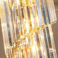 Lampe suspendue longue moderne sur mesure en usine Éclairage de lustre en cristal de plafond d'escalier d'hôtel