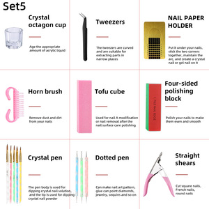 <span class=keywords><strong>Kit</strong></span> <span class=keywords><strong>de</strong></span> <span class=keywords><strong>Uñas</strong></span> Acrílicas, Set <span class=keywords><strong>Completo</strong></span> <span class=keywords><strong>de</strong></span> Manicura con Polvo Acrílico y Gel Líquido, Base, Capa Superior, Herramientas <span class=keywords><strong>para</strong></span> <span class=keywords><strong>Uñas</strong></span>, <span class=keywords><strong>Kit</strong></span> <span class=keywords><strong>de</strong></span> <span class=keywords><strong>Uñas</strong></span> <span class=keywords><strong>de</strong></span> Marca Privada - Product Image 5