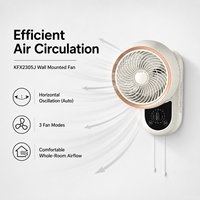 Ventilateur personnel mini 3D à oscillation automatique, élégant et compact, avec commande vocale et sortie Power Bank, prêt à être expédié pour studio de yoga