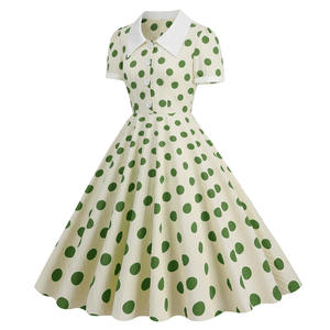 Womenpolka Dot 50s 60s Vintage Dancing Swing Jive <span class=keywords><strong>Rockabilly</strong></span> Robes Manches Courtes Robe Vintage - Product Image 5
