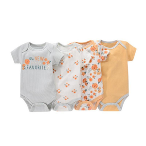 Conjunto de Verano 2025 para Bebés, Mameluco de Algodón de Manga Corta con Dibujos Animados, 0-1 Año, Niños y Niñas, Lindo Mono, <span class=keywords><strong>4</strong></span> Piezas, Venta al Por Mayor, Conjuntos Familiares a Juego - Product Image 3