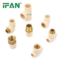 IFAN Harga Kompetitif Fitting Pipa PVC Injeksi ASTM2846 Beige Elbow Fitting Pipa CPVC Pipa dan Fitting CPVC