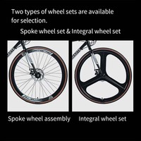 Vélo de route en aluminium RD-300 700C avec guidon intégré, levier de frein intégré, roues en alliage de 40 mm