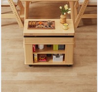 Table basse multifonctionnelle en bois massif, relevable et pliable, avec rangement mobile et table d'appoint réglable