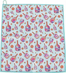 Toalla de Pickleball Personalizada con Nombre Bordado, Diseño de Raqueta, Microfibra Transpirable, Antimicrobiana para Invierno - Product Image 1