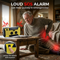 Radio Solar de Emergencia con Manivela, Batería Interna de 5000 mAh, Alarma SOS, Luz de Lectura, para Cortes de Energía en el Hogar