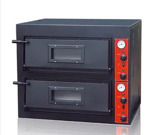 Horno de panadería comercial de gran venta, horno eléctrico para Pizza con temporizador, horno Industrial de doble cubierta para hornear