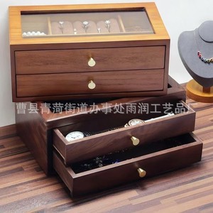 Customized Desktop Drawer Jewelry <b>Box</b> Multi Layer Large Capacity <b>Vintage</b> Storage For Earrings Watches Necklaces - Product Image 1