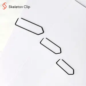 Japanse Briefpapier Levert Metalen Zwarte Pijl Vorm Kantoor Papier Binding Clip