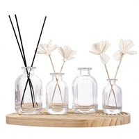 Flacon diffuseur d'arômes haut de gamme DIY, en verre sodocalcique transparent à facettes, vide, pour bâtonnets parfumés, vente en gros, modèle 50ml