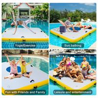 Plateforme de quai gonflable 6ft/8ft/10ft/12ft, radeau flottant avec pompe à air, île flottante gonflable pour l'eau
