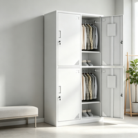 Armoire à casiers en acier à 4 portes avec serrures individuelles et ventilation pour le rangement du personnel des gymnases scolaires