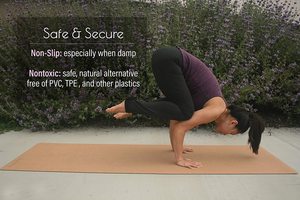 Tapete de Yoga <span class=keywords><strong>Mandara</strong></span> de Caucho Reciclado para Fitness, Color Madera de Corcho y Negro, 183 cm - Product Image 3