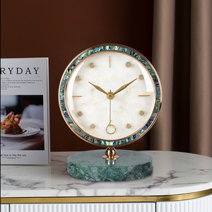 Circular Desk <b>Clock</b> Milky Color Silent Movement Living Room Decor - Product Image 1