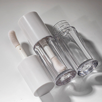 Tube abs brillant à lèvres, large tête de brosse personnalisée, tube cosmétique, transparent, en plastique, 4ml, 50 pièces