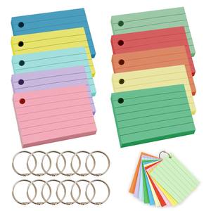 A8 Lined Loose-Leaf Vocabulary Notebook American Style Pre-Punched 100 Sheets Kraft Cover Iron Ring Optional - Product Image 2